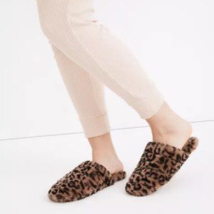 Madewell Quilted Scuff Slippers in Leopard